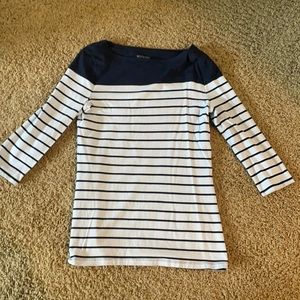 Navy and periwinkle blue striped shirt